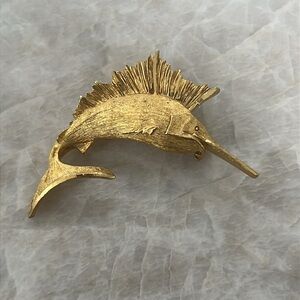 Vintage sword fish brooch